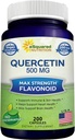 aSquared Nutrition Quercetin 500mg Suplemento - 200 cápsulas - Quercetin Dihydrate para apoyar la salud cardiovascular - Max Strength Powder Complex Pills to Help Improve Immune Response