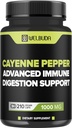 210 cápsulas - suplementos de pimienta de Cayenne Extracto 10:1 con bereberina HCI, ajol, hoja de oliva &amp; Más - Fórmula combinada para la salud digestiva, salud cardíaca y función de inmunidad Soporte