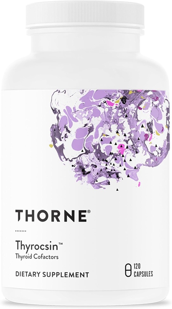 THORNE - Tirocsin - Cofactores tiroideos para la función tiroidea Soporte* - Suplemento con vitaminas B12, C &amp; E, Ashwagandha, Iodine, Zinc, Selenium, Copper &amp; L-Tyrosine - 60 Serviciones