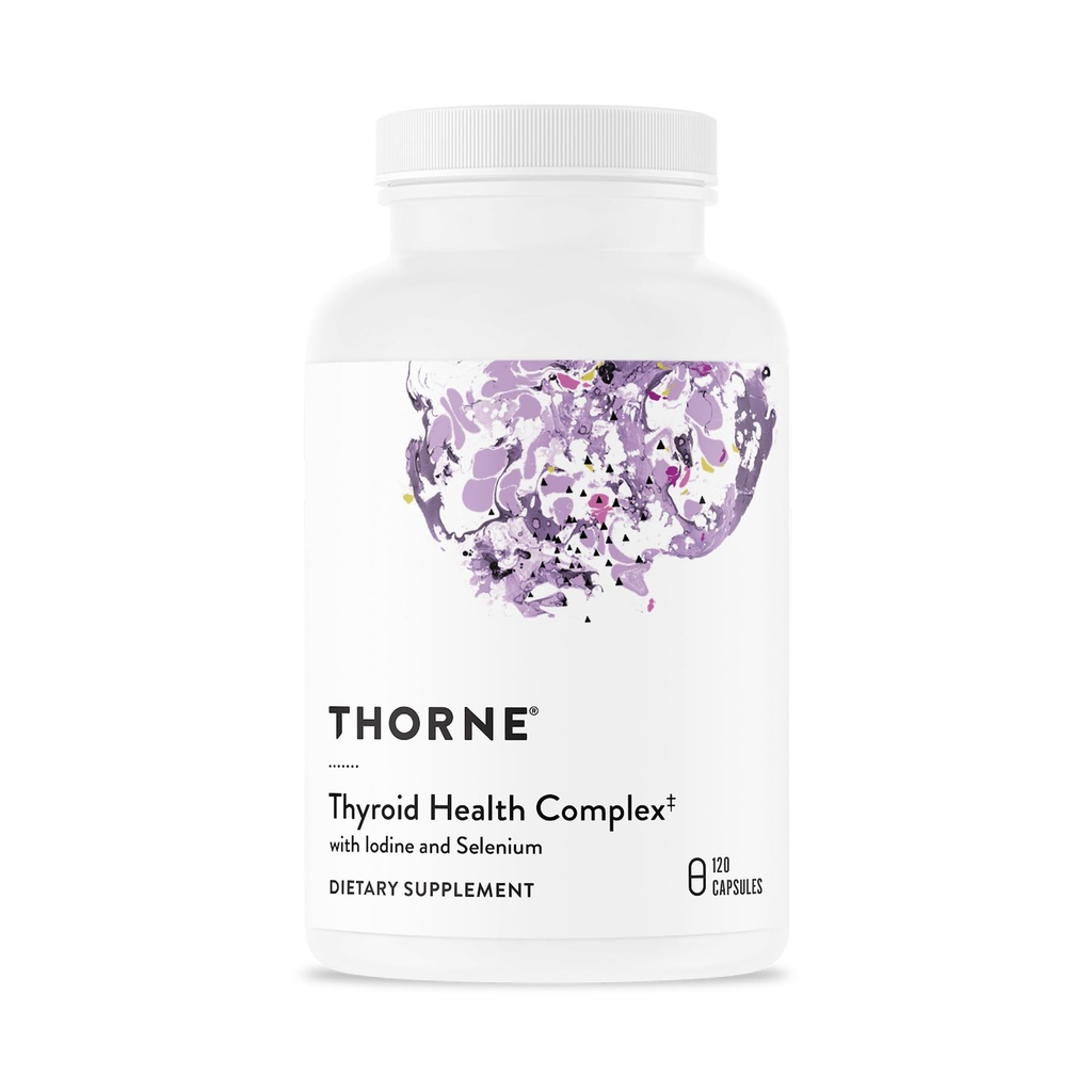 THORNE - Tirocsin - Cofactores tiroideos para la función tiroidea Soporte* - Suplemento con vitaminas B12, C &amp; E, Ashwagandha, Iodine, Zinc, Selenium, Copper &amp; L-Tyrosine - 60 Serviciones