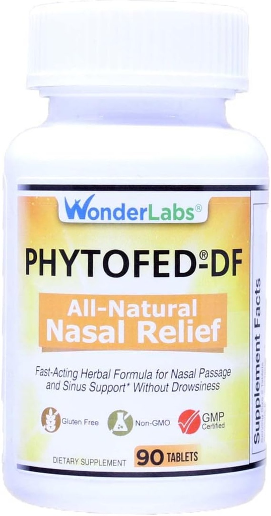 Wonder Laboratories Phytofed-DF All-Natural Nasal Relief and Decongestant, 90 Tablets