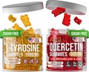L-Tyrosine Gummies + Quercetin Gummies - L Tyrosine Supplement, Quercetin with Vitamin C - Focus Gummies and Immune Support Gummies - 60 L-Tyrosine for Kids Gummies, 60 Quercetin with Zinc Gummies