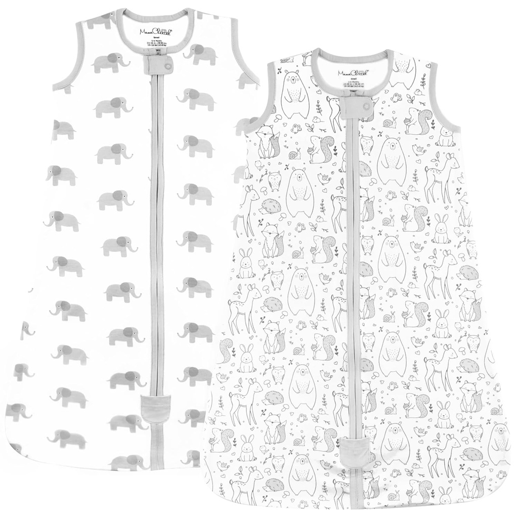 Mama Cheetah Baby Sleep Sack 0.5 TOG, Organic Cotton Baby Wearable Blanket with Two-Way Zipper, Swaddle Transition Baby Sleeping Bag for Newborn Infant Toddler Girl, 6-12 meses