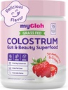 Colostrum Powder Premium ← Gut Health " Bloating, Hair Growth " Skin Glow, Immunity ← Natural Flavor Strawberries " Cream ← Grass-Fed Bovine Colostrum Suplemento TEN High IgG, Gluten Free, Bioactives