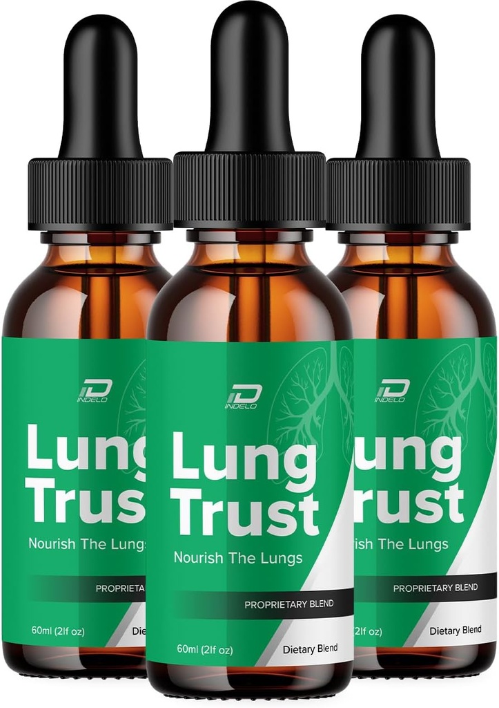 Lung Trust Liquid Supplement, Lung Trust Drops, Lung Trust Advanced Formula Drops - Maximum Strength, LungTrust Drops Support Reviews (3 Pack - 3 Month Supply)