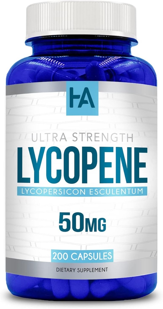 Naturalmente Derivado Lycopene Suplemento ← Tomato Basado Lycopene 50mg Antioxidante y Carotenoide Suplemento para el corazón y la próstata Apoyo ¦ Vegan Non-GMO &amp; Made in US cGMP Labs (200 cápsulas vegetarianas)