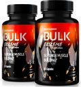 (2 Pack) Bulk Extreme Superior Muscle Building Advanced Formula, Bulk Extreme for Lean Muscle Mass for Men, All Natural Muscle Builder, Male Pills for Physical Performance, Reviews (120 cápsulas)