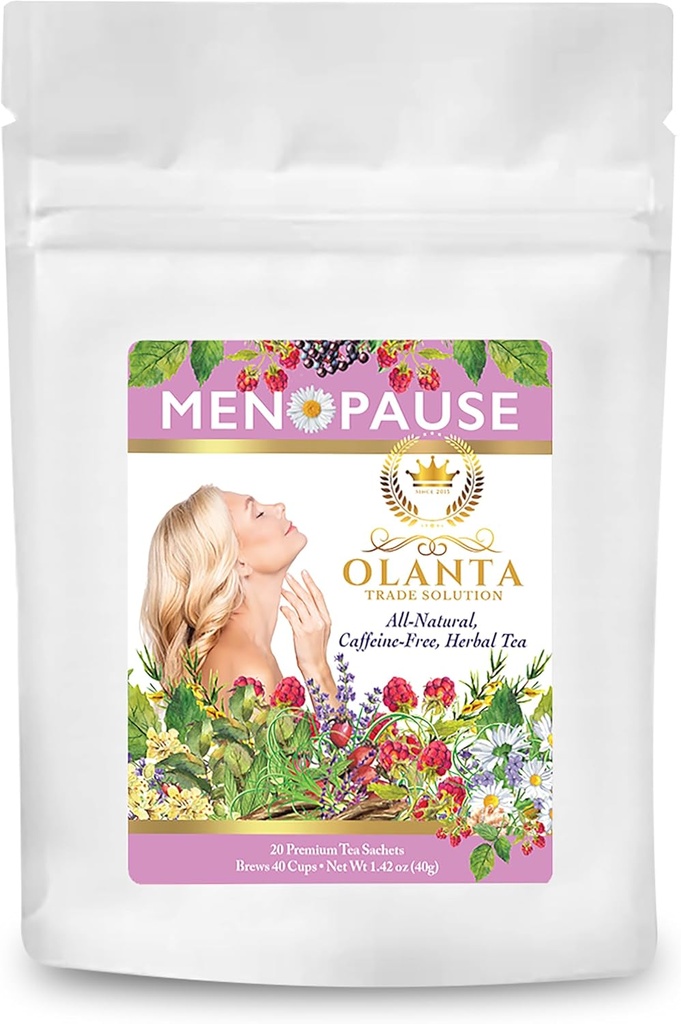 Tea de menopausia - Suplementos de alivio de la menopausia, Productos de enfriamiento de la menopausia, Suplementos de menopausia para mujeres, té de hierba para síntomas de menopausia - 20 Sachets de té Premium