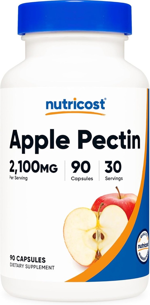 Nutricost Apple Pectin Capsules 2,100mg Por Serving, 90 Capsules - Sin gluten, 30 Servimientos