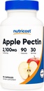 Nutricost Apple Pectin Capsules 2,100mg Por Serving, 90 Capsules - Sin gluten, 30 Servimientos