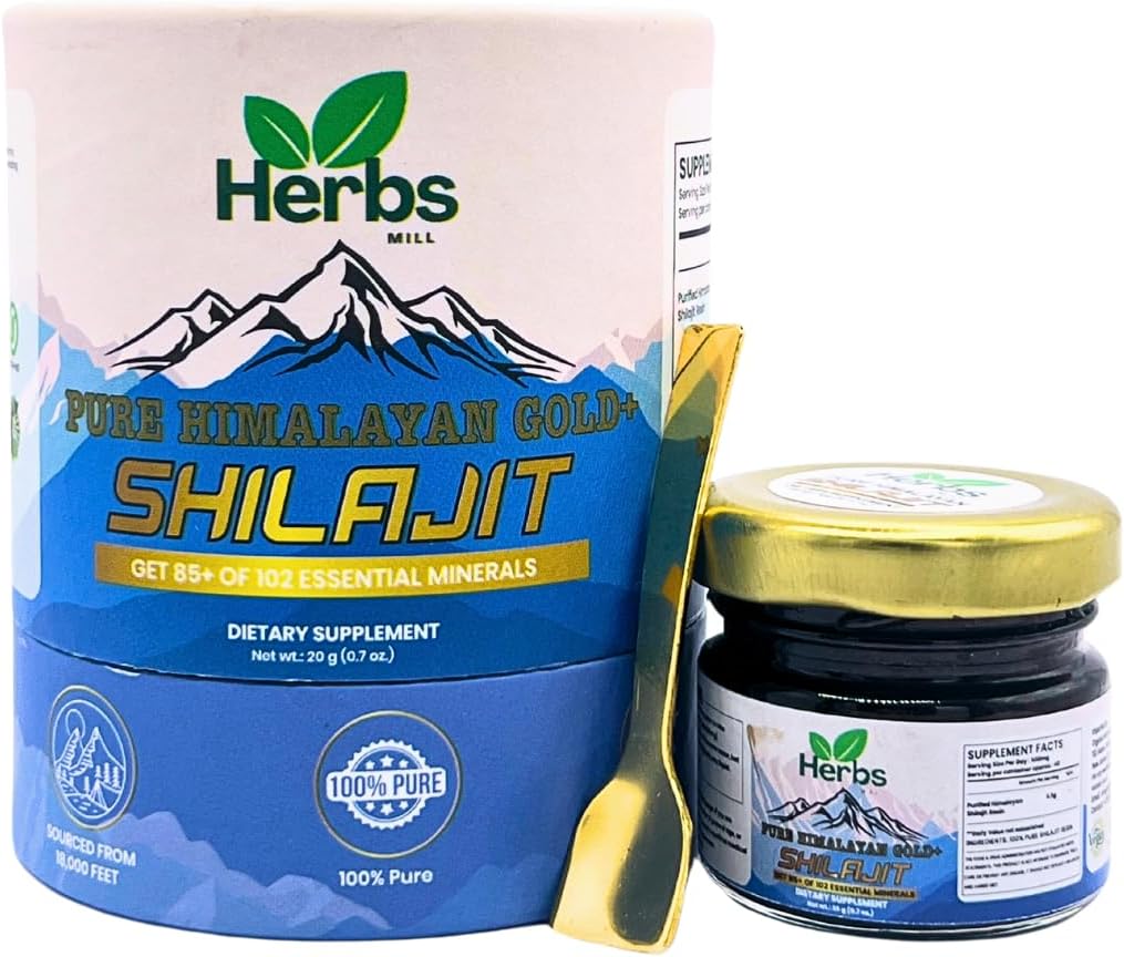 tención Premium Calidad Himalayan Natural Orgánica Shilajit Resin Silencioso Empaquetado con 85+ Minerales Esenciales para un Boost de Energía Natural ← Alto Ácido Fulvic Contenido (20 Gramos)