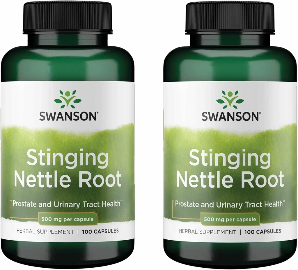 Swanson Stinginging Nettle Root (Urtica Dioica) - Suplemento Herbal - (100 cápsulas, 500 mg) (2 Pack)