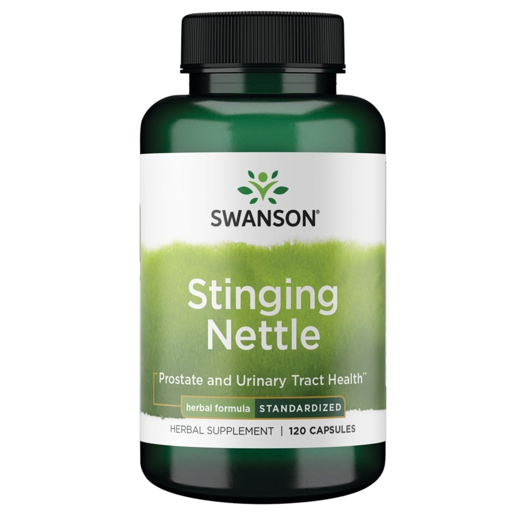 Nettles Swanson Stinginging - Herbal Supplement Prostate Health & Urinary Tract Support - Natural Formula Supporting Respiratory Health & Fluid Balance - (120 cápsulas)