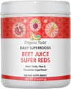 Organic Veda Beet Root Powder Juice Supplement with Superfood Reds - Beet Juice Powder with Nitric Oxide to Support Circulation, Energy, Endurance, and Stamina - Vegan, Non-GMO - 11 oz