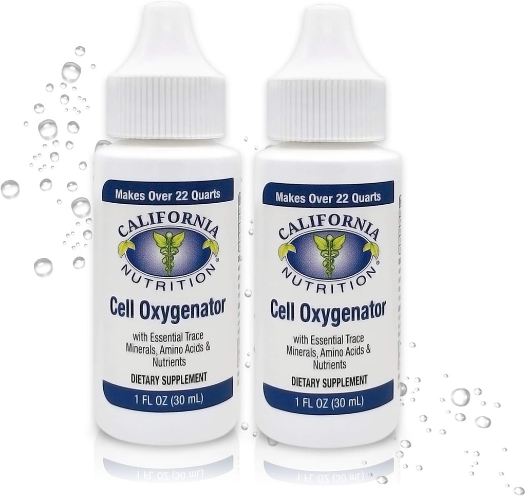Oxygenator 1 Fl Oz Bottle (Pack of 2), Liquid Oxygen Drops Daily Nutritional Supplement for Greater Immune System, Trace Minerals and Amino Acids for Athletes Sport