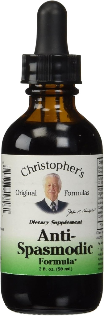 Fórmulas Originales de Christopher Fórmula Antiespasmódica Silencioso 2 oz Suplemento Herbal Líquido Silencio sinérgico para el Sistema Nervioso Apoyo ¦ Skullcap, Valerian &amp; Cayenne
