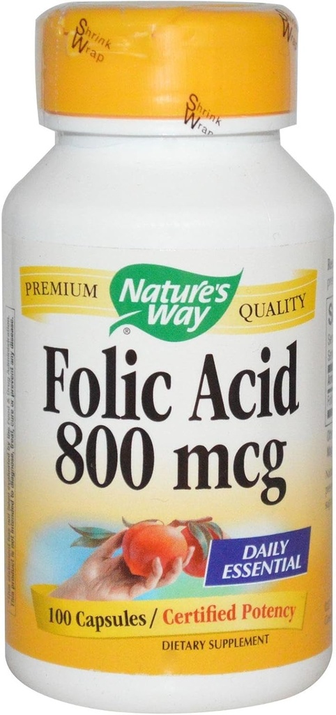 Camino de la naturaleza Ácido fólico 800mcg 100 cápsulas (Pack of 2)