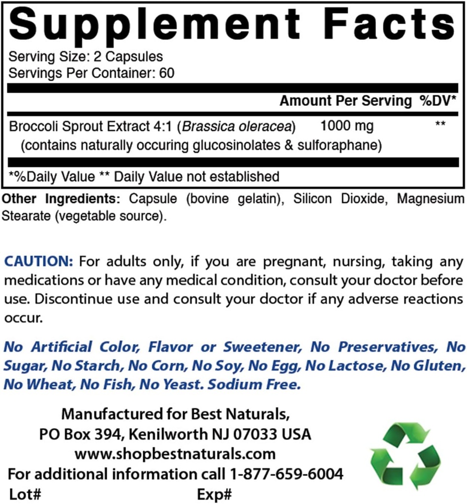 Mejores Naturales Broccoli Sprouts Extracto, 1000 mg &amp; Berberine Plus 1000mg