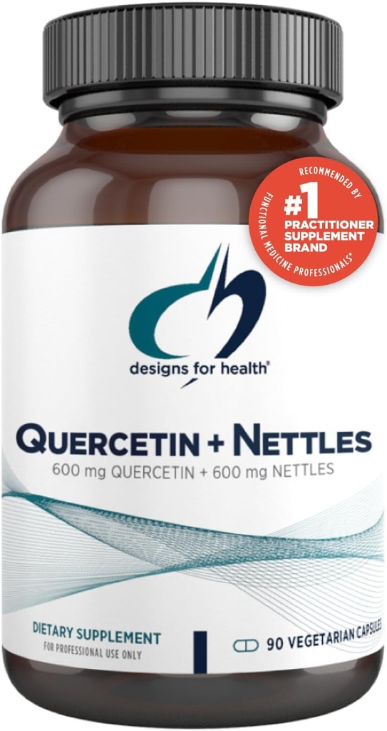 Diseños para Quercetina de Salud + Nettle Supplements - Nettle Leaf + Quercetin Supplements with Flavonoids - Powerful Antioxidants for Immune Support (90 Vegan Capsules)
