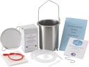 PureLife Coffee Enema Kit- Hecho en EE.UU. - Todo lo que necesita Kit - 2 Qt USA Acero Inoxidable Enema Bucket - Lab Tested Organic Enema Coffee - Mold, Fungus, Mycotoxin Gratis - 1 libra - Coffee Strainer