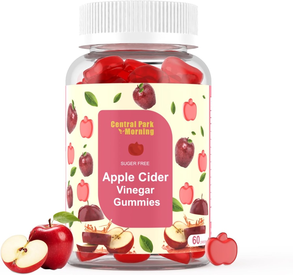 Apple Cider Vinegar Gummies 1000mg,ACV Suplemento para Detox &amp; Cleanse,Suger Free and Non-GMO - 60 Gummies