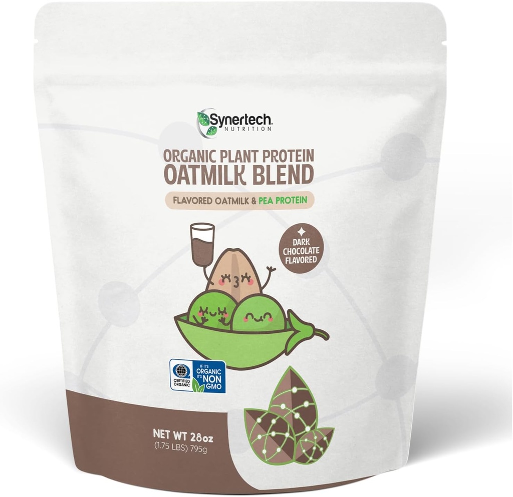 10g Planta-Basada Proteína Oatmilk Blend ← Flavor de Chocolate Oscuro (30 Servings) Silencio 100 Calories ← Non-GMO, Orgánica Certificada, Allergen Gratis ← 1lb Bag
