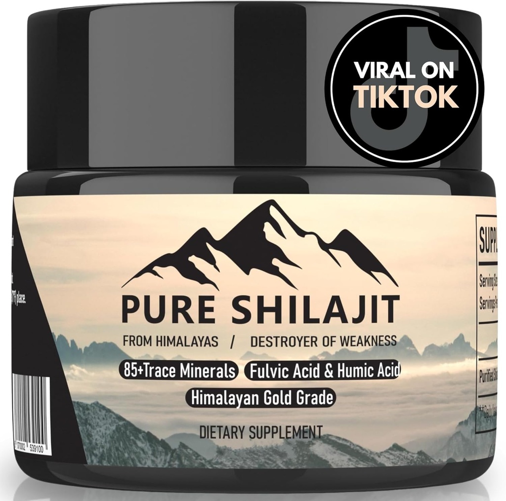 Himalayan Resin for Men and Women, Organic Natural Supplement with 85+ Trace Minerals + Humic Acid, High Potency Providing Energy, Strength & Immunity (30g New)