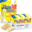 Nana Flakes 100% Pure Banana Flakes Medical Food Powder - Disminuir la ingesta de grasa " Remedio natural para la diarrea " Quema de corazón - Gran fuente de proteínas " fibra (25 paquetes de un solo paso)