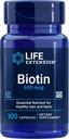 Life Extension Biotin 600 mcg Vitamin B7 Support Supplement for Beautiful Hair, Nails & Beyond – Gluten-Free, Non-GMO - 100 Capsules