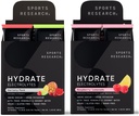Sports Research Hydrate Electrolytes Combo Pack - Libre de azúcar &amp; naturalmente saboreado con vitaminas, minerales y agua de coco - soporta hidratación - 32 Packets - Raspberry Lemonade Dominant Flavor