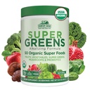 Agroturismo Super Greens Natural Flavor, 50 Ecológico Super Foods, Empaquetado con fibra, USDA Organic Drink Mix, Fruits, Vegetables, Mushrooms & Probiotics, Supports Energy, 6g Fiber