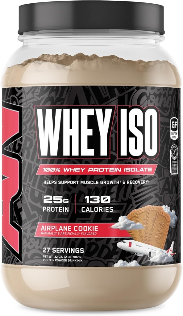 Todo Negro Todo 25g Whey Protein Powder ← Airplane Cookie ¦ 27 Servings  Whey Protein Isolate ← Low Carbs & Low Sugar ← MCT