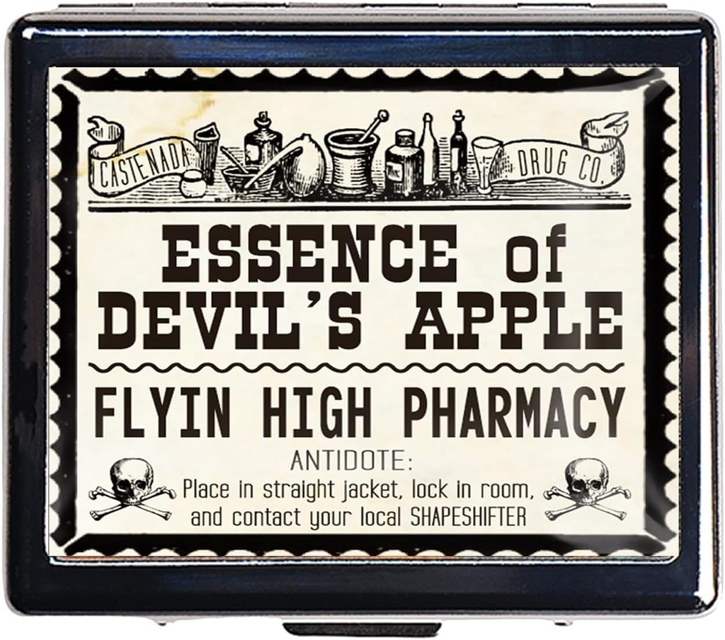 7 Días Chromed Shiny Silver Pill Organizer with Mirror Inside Tiene 8 Compartimientos Separados Rectángulo 7 Días Pill Box Funda (Esencia de la Manzana del Diablo)