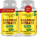 Hoja brillante Calcio Minis 600 mg - Tablas diarias de Calcio Citrato 600mg Plus Vitamina D3 para Bariatric Post-Op y Bypass gástrico para Mujeres y Hombres, Fácil de Tragar, Made in USA, Vegetariano - 240 Ct.