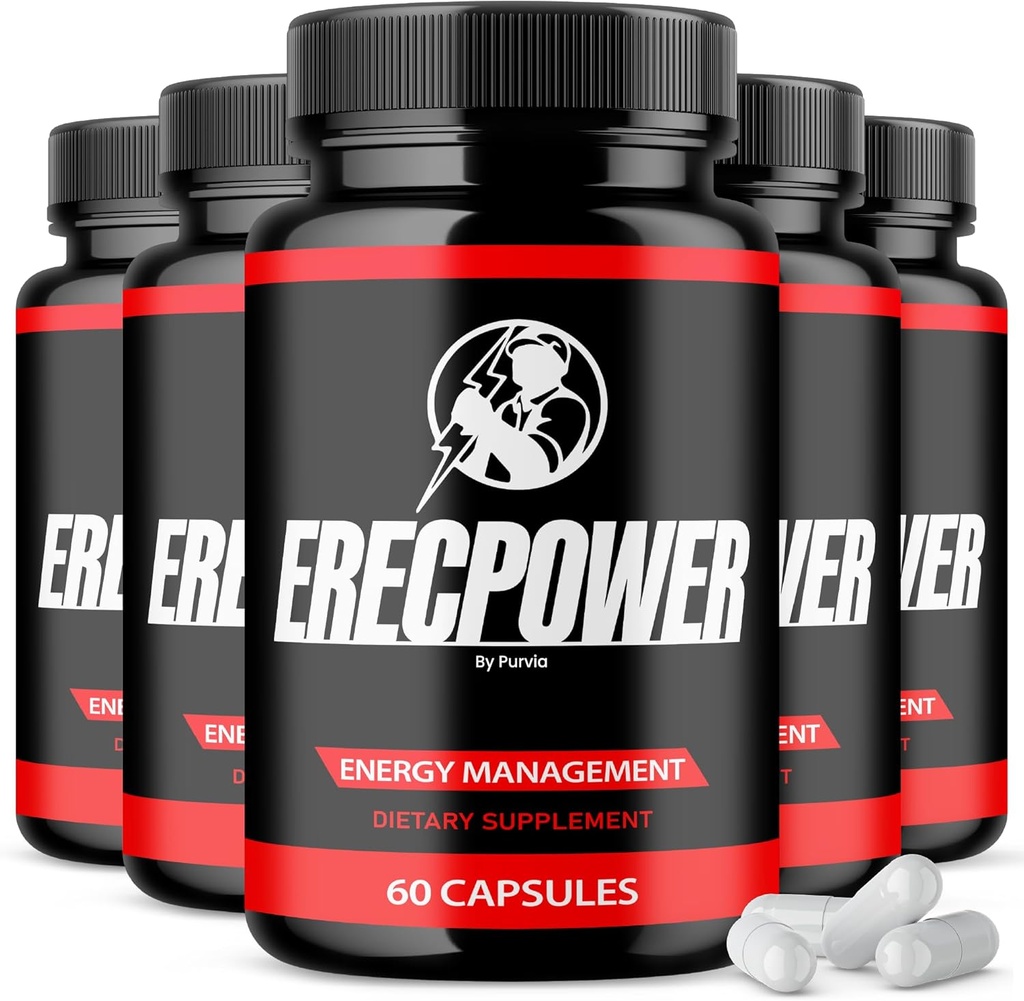 (5 Pack) Píldoras de Erecpower, Suplemento Erecpower Advanced Strength Performance Blend, Erecpower Capsules Maximum Strength Formula Erecpower Made in USA Wellness Total Vitamin (300 cápsulas)