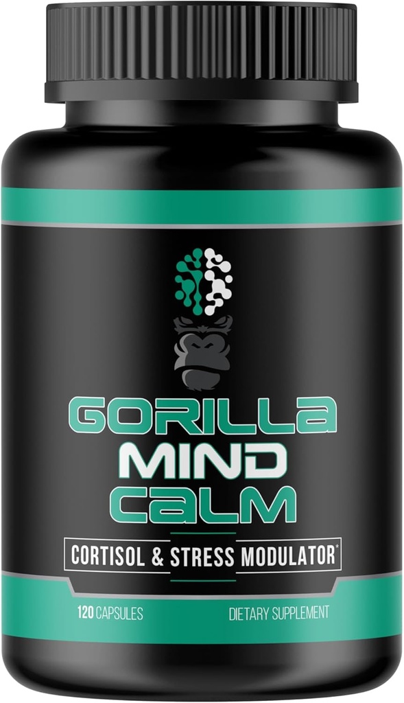 Gorilla Mind Calm (120 cápsulas) - Relajación de Potentes " Reducción de Estrés Silencioso Cortisol " Stress Modulador