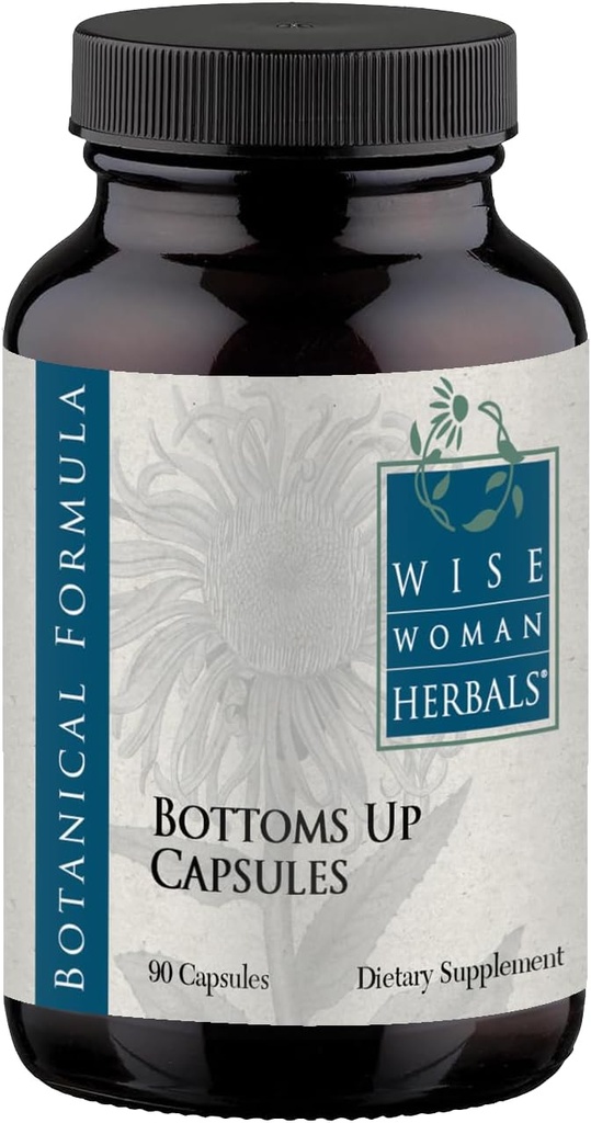 Mujer Wise Herbals Bottoms Up Capsules, Herbal Venous Support for Healthy Circulation, Vein Integrity, and Occasional Swelling, Non-GMO, Additive-Free Formula, 90 Veg Caps
