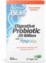 Médicos Mejor Probiótico Digestivo 20 Billones CFU con Howaru, apoya la salud digestiva e intestinal, no GMO, Gluten Gratis, Vegan 30 Veggie Caps