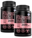 14-in-1 Women’s Inositol Complex Supplement – 40:1 Myo & D-Chiro Inositol with Folate, Vitamin D3, Zinc, Magnesium & Botanicals for Hormone & Feminine Wellness Support – (120 Capsules) (Pack of 2)