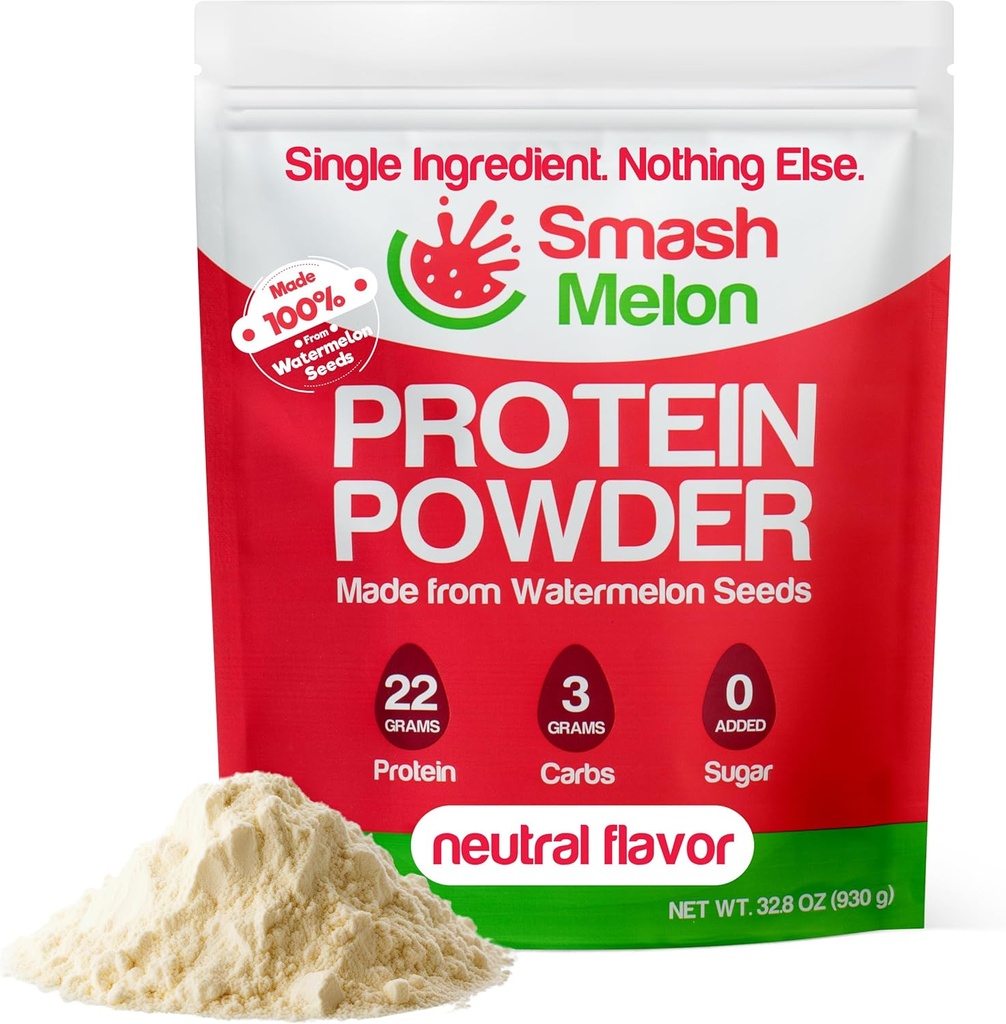 Watermelon Seed Protein Powder Raw - Cold-Presed, Single-Ingredient Unflavored Protein Powder- Shake o Bake con él