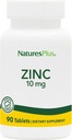 NaturesPlus Zinc Tablets - 10 mg, 90 Suplementos Vegetarianos - Immune System Supplement for Cellular Growth & Repair - Promotes Healthy Digestion, Metabolism & Vision - Gluten-Free - 90 Servings