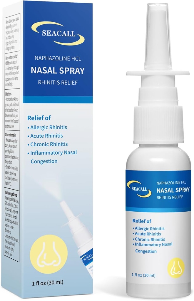 Nasal Spray, Rhinitis Spray Relief from Allergic Rhinitis, Assists in rinsing Nasal irritants, Alivia los síntomas de la nariz seca " Reduce el estornudo, picazón, nariz de rubí " Congestión (30ml/1 fl oz)