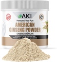 AKI American Ginseng Powder con 4% Ginsenosides - Ideal con café, Bebidas Como Smoothies (4oz/113g)