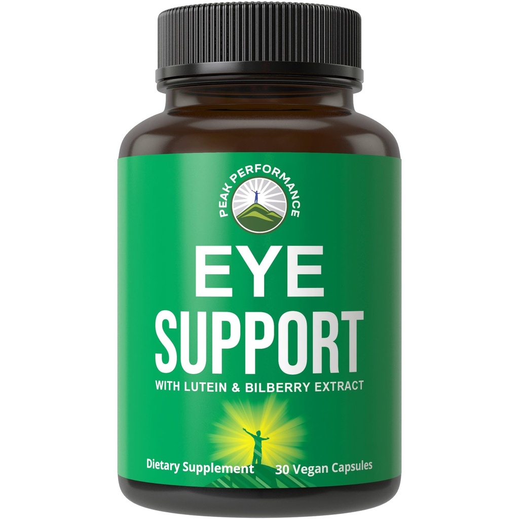 Rendimiento de pico Vitaminas Ojo - Complemento de soporte Macular con Lutein, Zeaxanthin, Astaxanthin, Carotenoides, Extracto de Bilberry. Capsules para Ojos Envejecidos, Computadora, Usuarios de Smartphone. Evita la degeneración