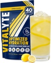 Vitalyte Electrolyte Powder Drink Mix, Isotonic Electrolyte Hydration Mix, Gluten Free Post Workout Powder Mix, Pack de 1, 35 oz., Lemon Flavor