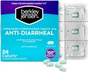 berkley jensen Anti-Diarrheal Medicine - Loperamide Hydrochloride 2 mg Dirrhea Relief Caplets - Control Symptoms of Diarrhea including Travelers' Diarrhea, Easy-to-Swallow Anti-Diarrhea Pills, 24 Ct