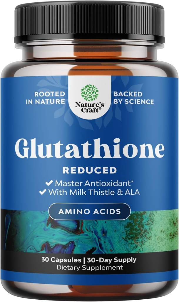 Reducido Glutathione Suplemento con Leche Thistle - 500 mg por Servir Pure L Glutathione con ácido lipoico alfa " Leche Thistle Silymarin - 30 Conde
