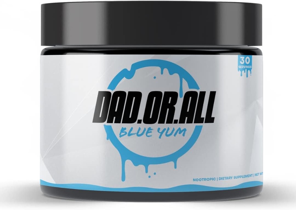 DADORALL Nootropic Powder for Energy and Focus | No Sugar Focus Energy Drink Mix with Nootropic Supplements, 200mg Caffeine, for Adults, 5g Per Scoop, 5.29 Ounces, (Blue Yum, 30 Servings Pack of 1)