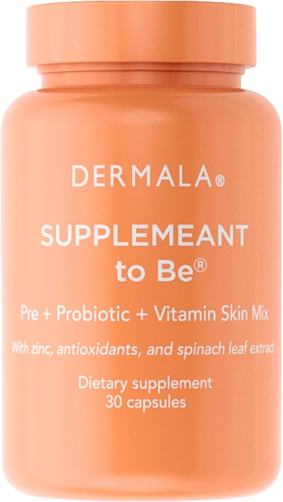 Dermala #FOBO SUPPLEMEANT to Be Acne Supplement ⋅ All Natural Daily Prebiotics Probiotics Vitaminas Skin Mix with Zinc ← Mejorar la piel radiante libre de manchas limpias a través del equilibrio de la salud Gut