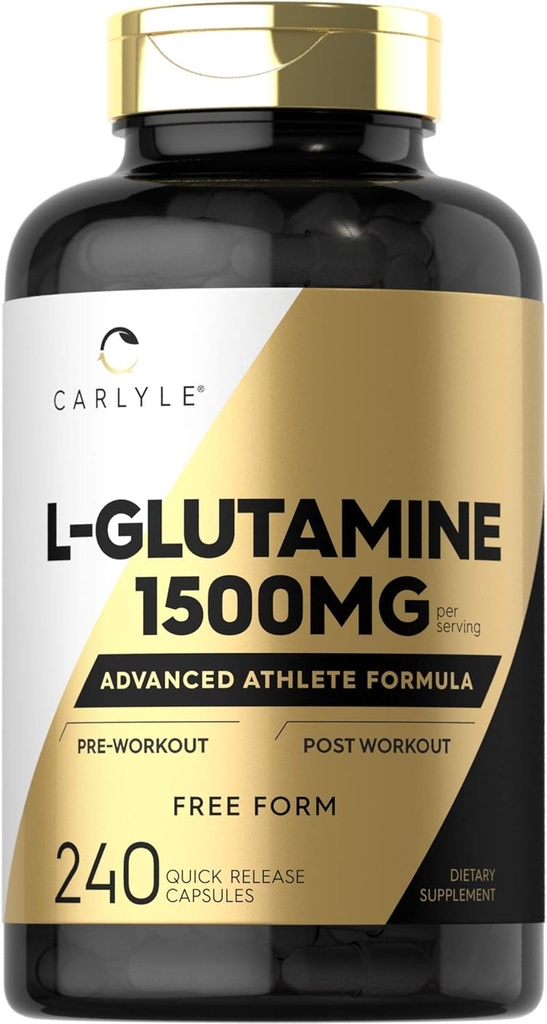 Carlyle L Glutamine Capsules ← 1500mg Silencio 240 Conde ← Advanced Athlete Formula ← Pre y Post Workout ← Non-GMO, Gluten Free Supplement
